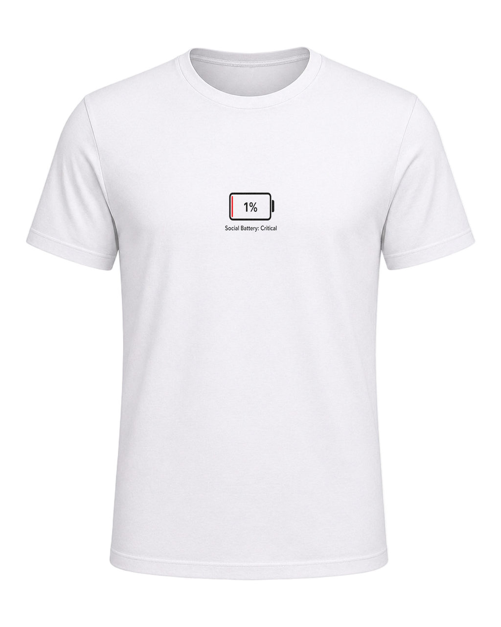 Social Battery Empty — White