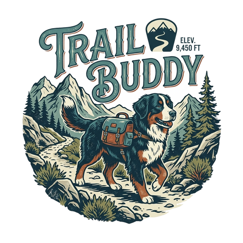 Bernese Mountain Dog Hiking