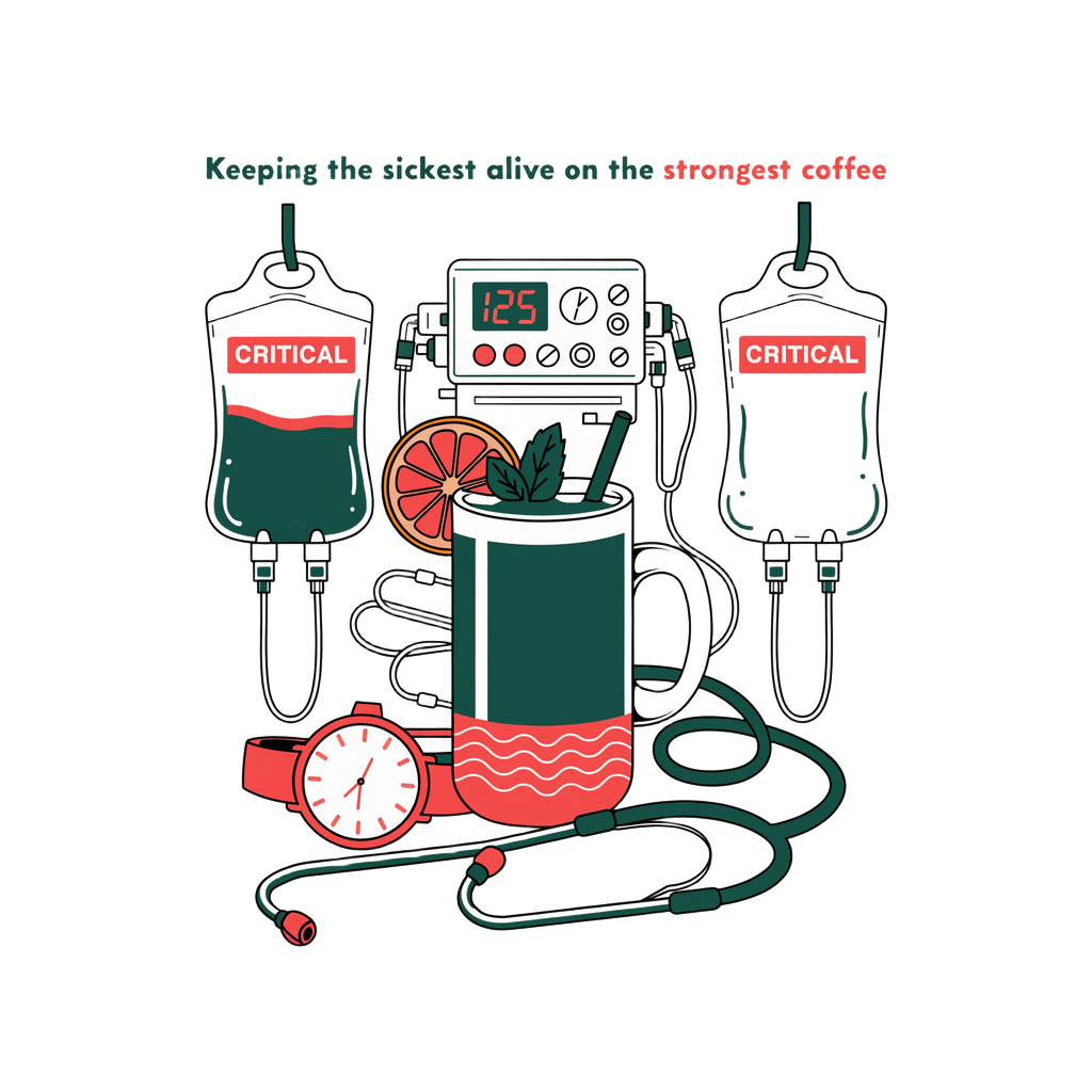 Keeping the sickest alive on the strongest coffee