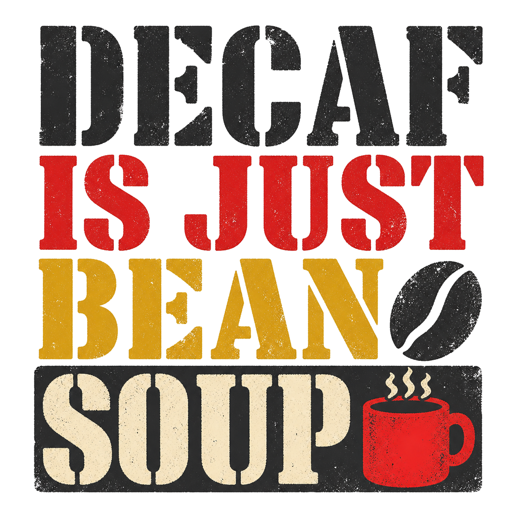 DECAF IS JUST BEAN SOUP