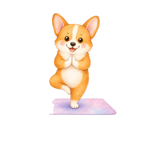 Corgi + Yoga