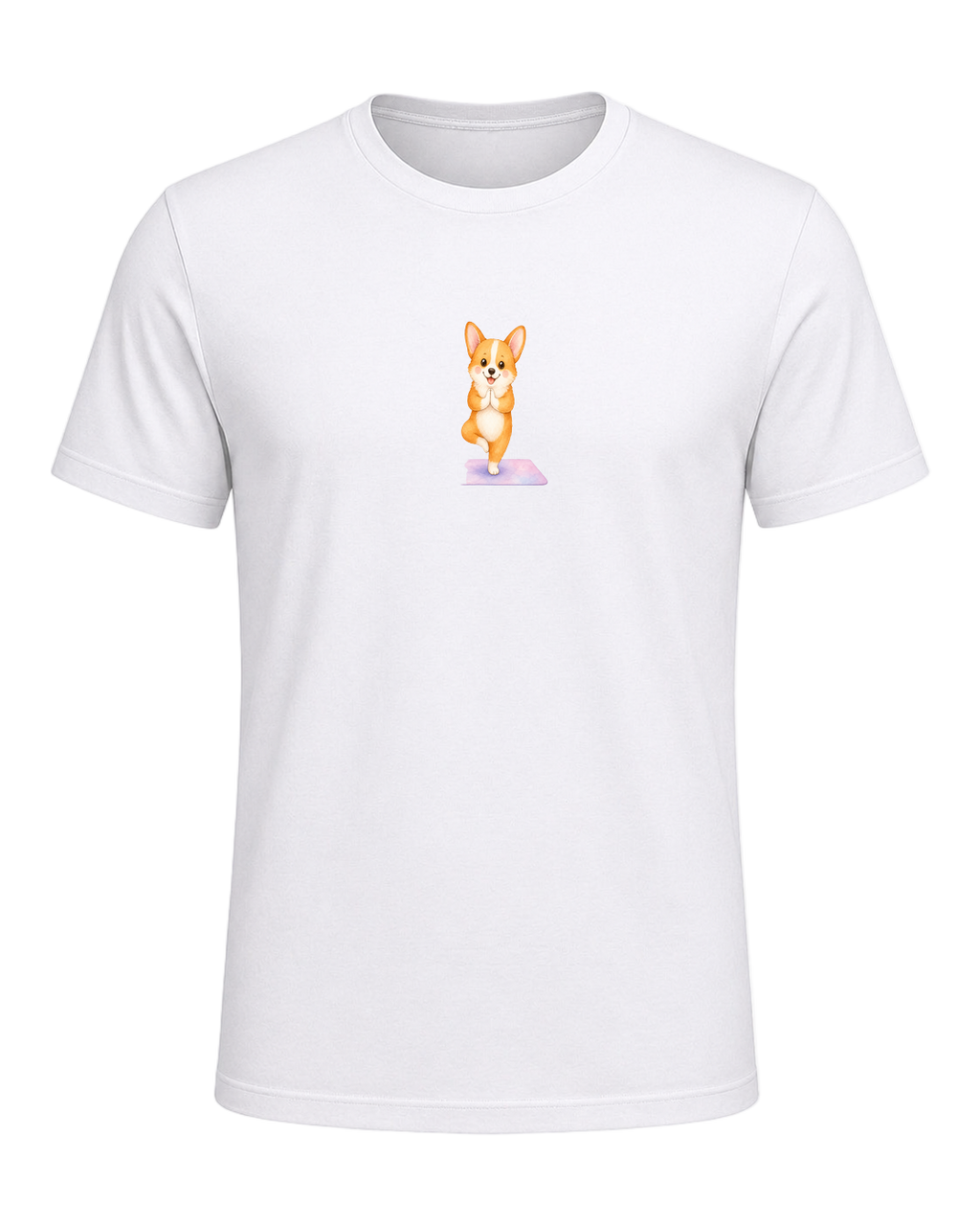 Corgi + Yoga — White