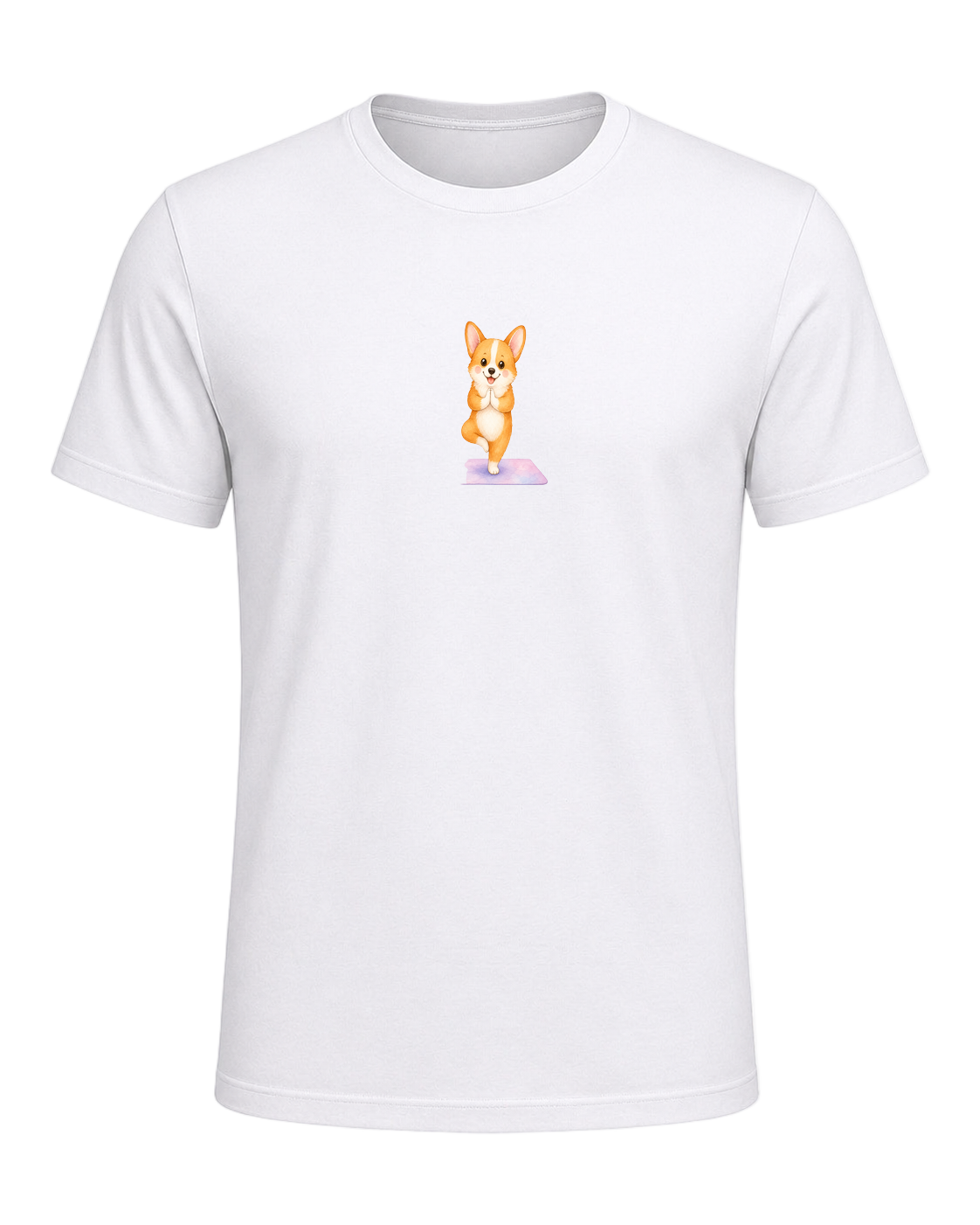 Corgi + Yoga — White