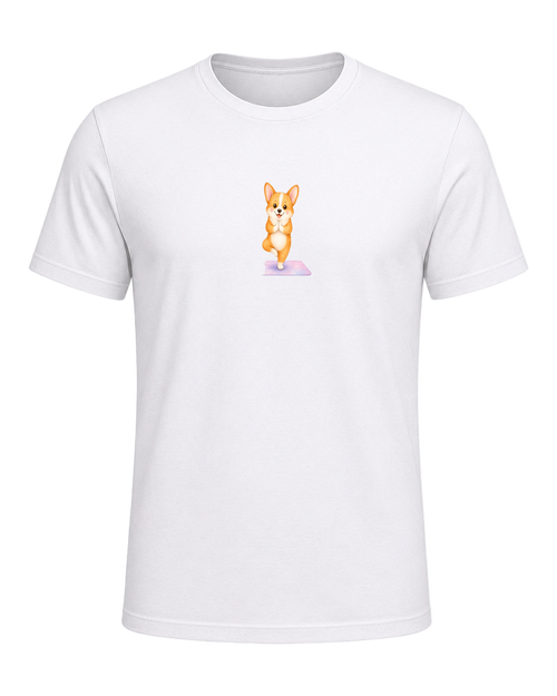 Corgi + Yoga — White