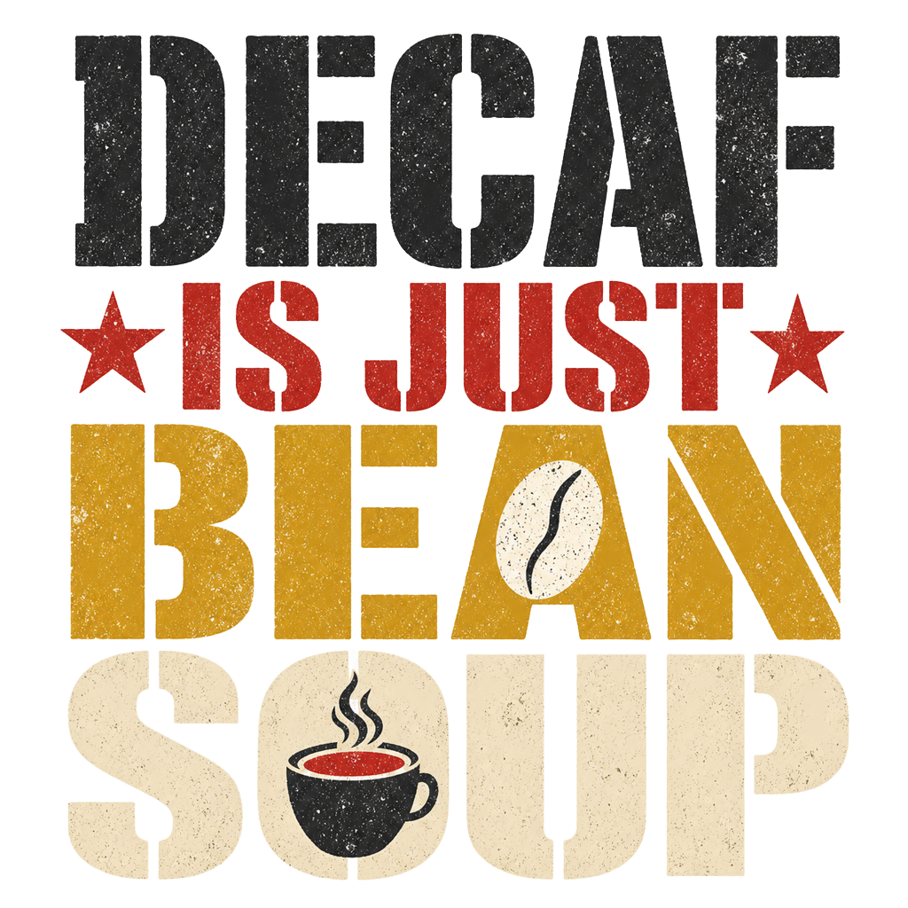 DECAF IS JUST BEAN SOUP