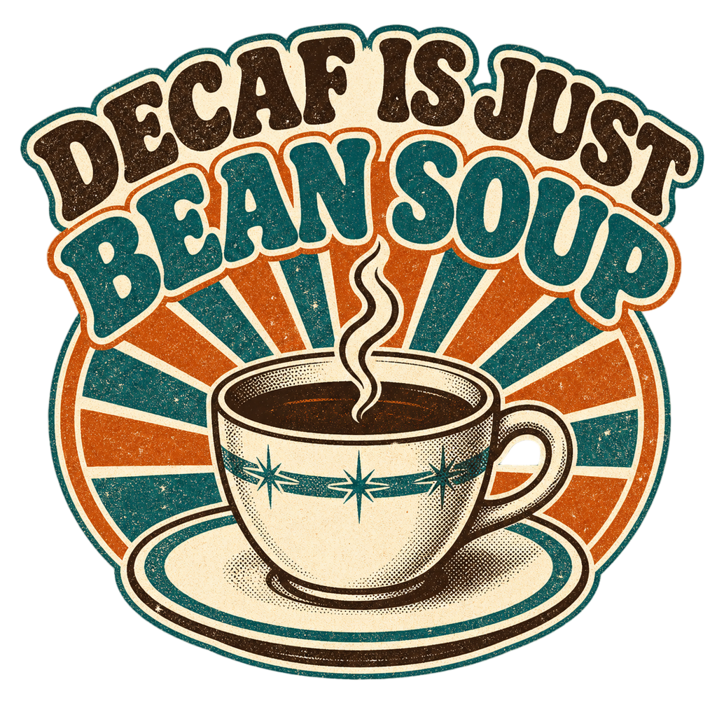 DECAF IS JUST BEAN SOUP