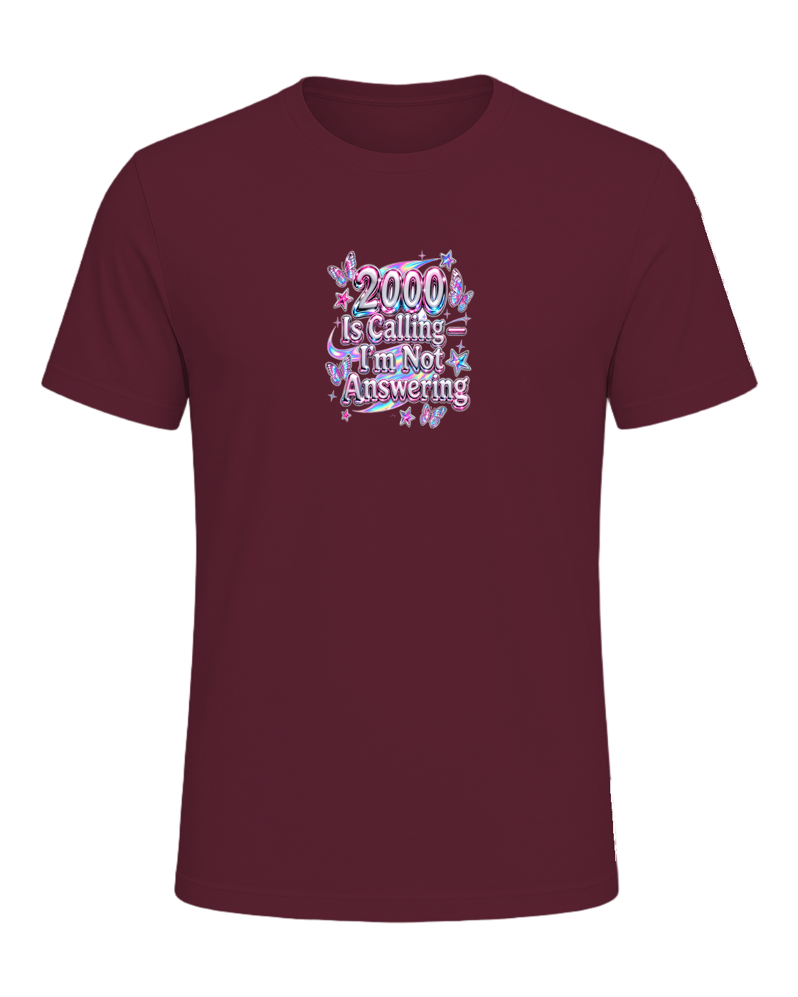 Y2K Chrome Style — Maroon