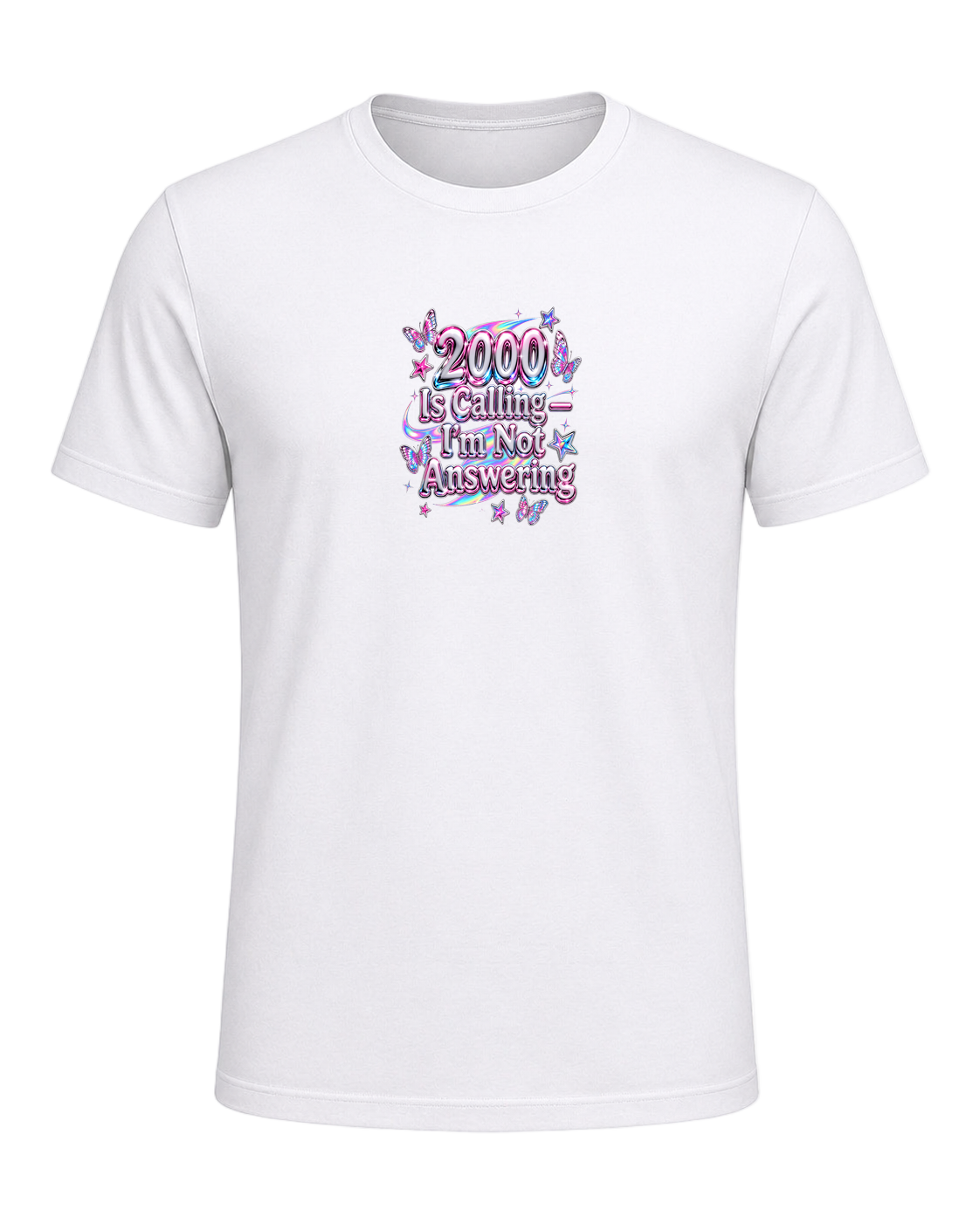 Y2K Chrome Style — White