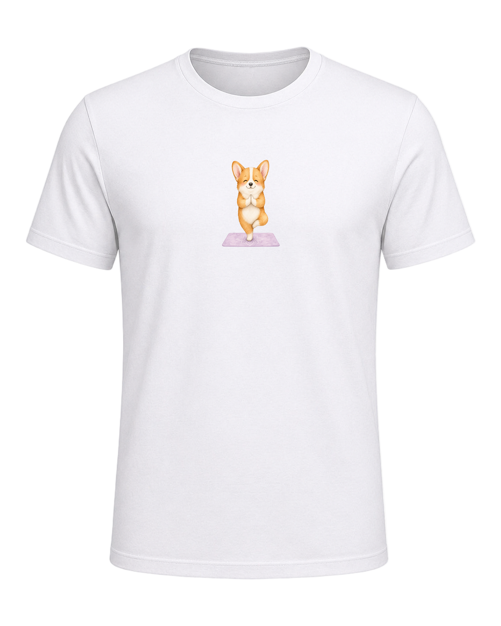 Corgi + Yoga — White
