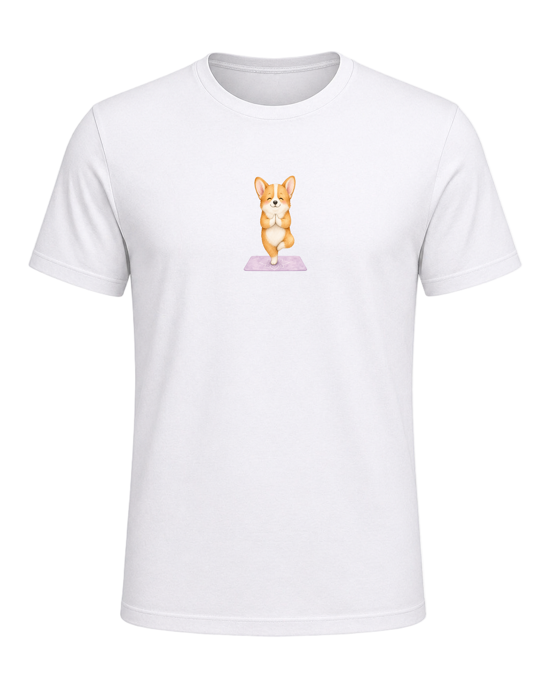 Corgi + Yoga — White