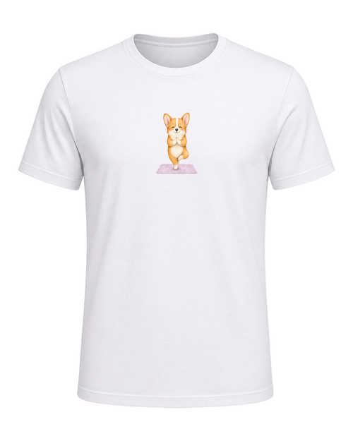 Corgi + Yoga — White