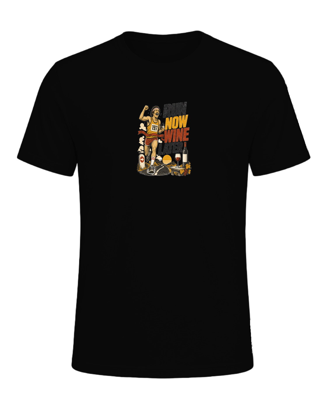 RUN NOW WINE LATER — Black