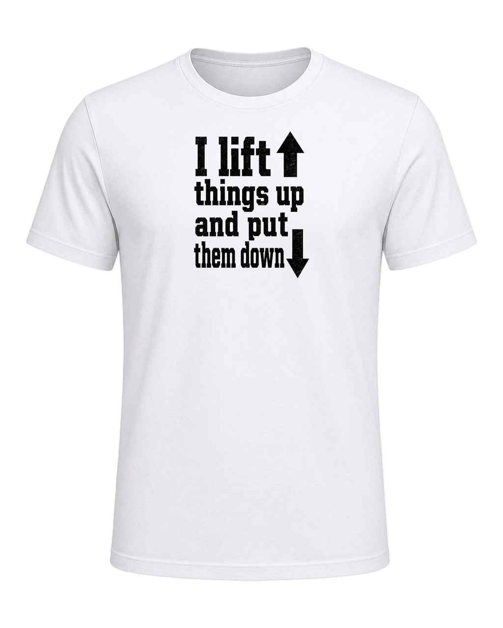 I lift things up and put them down — White
