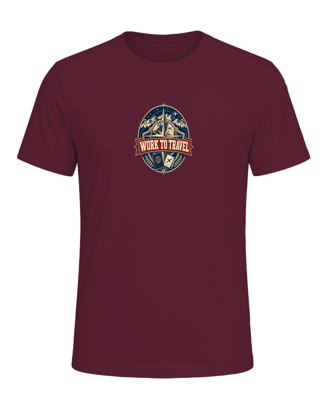 WORK TO TRAVEL — Maroon