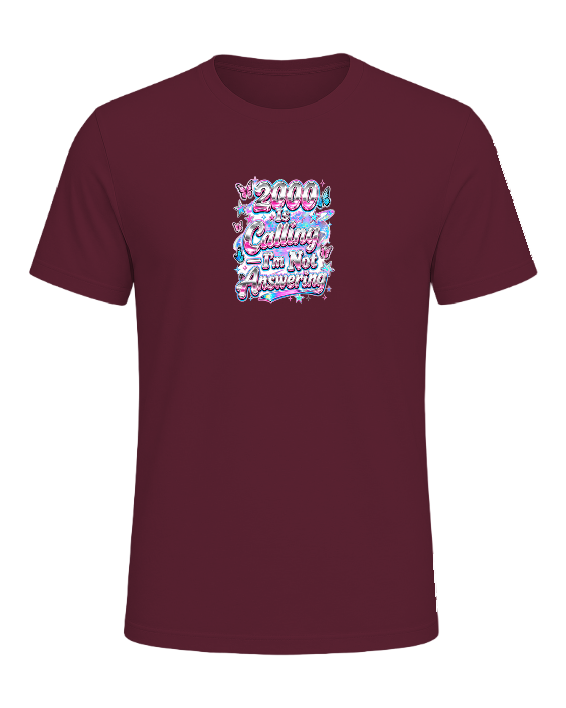 Y2K Chrome Style — Maroon