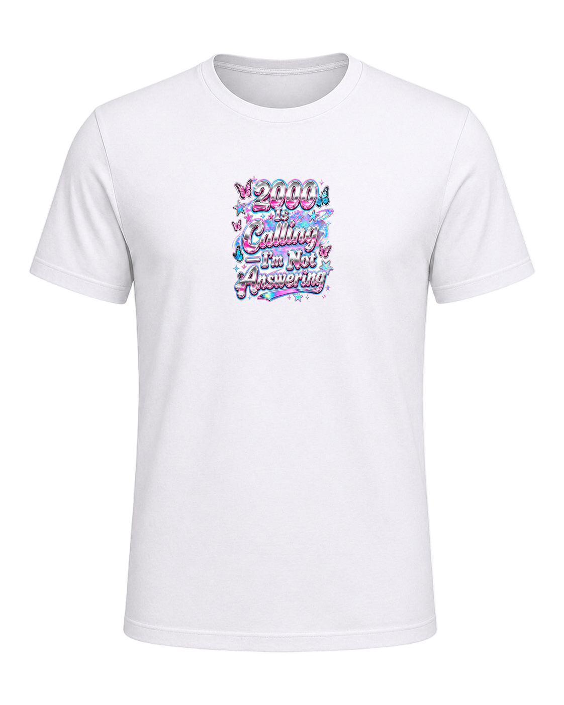 Y2K Chrome Style — White