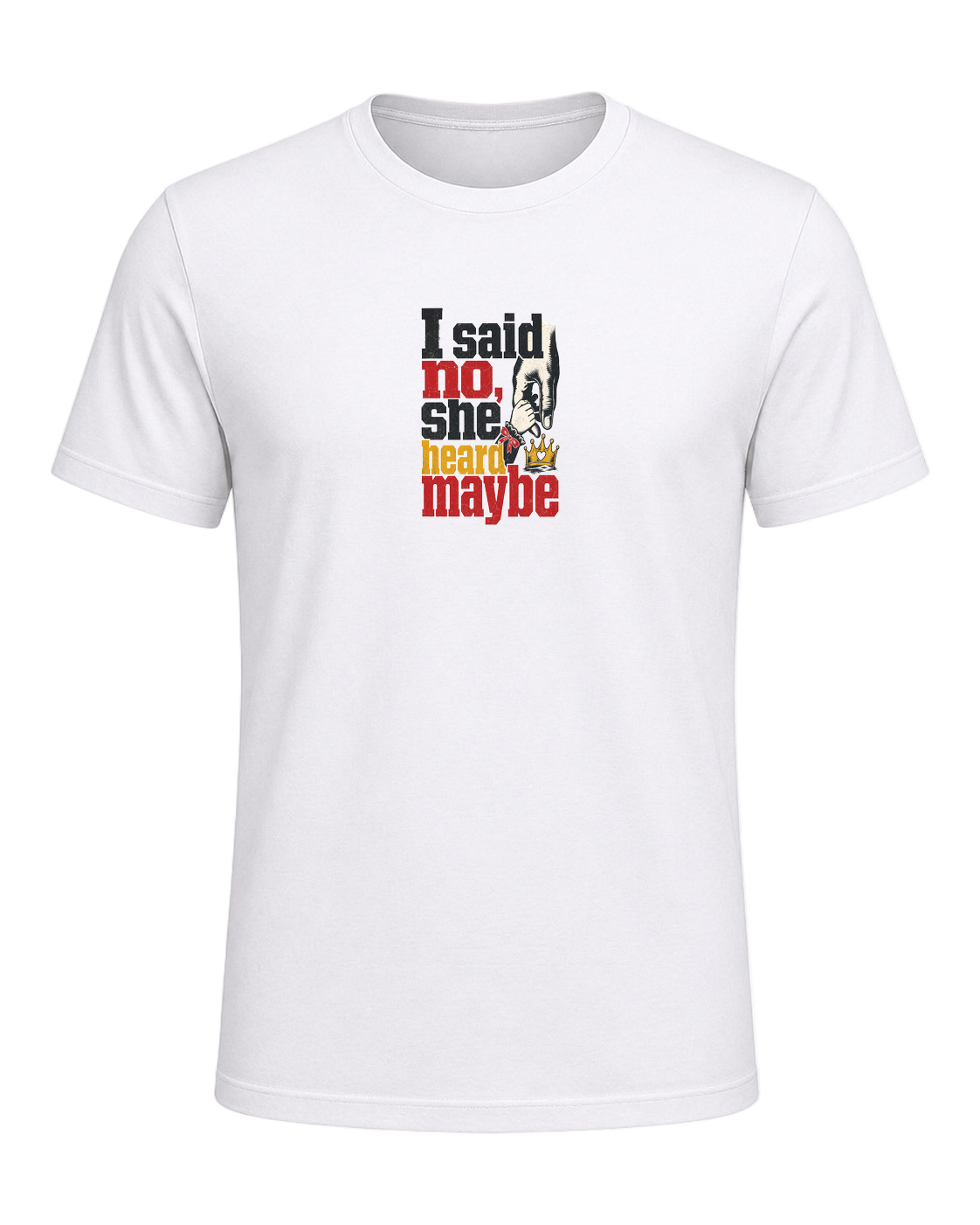 I said no, she heard maybe — White
