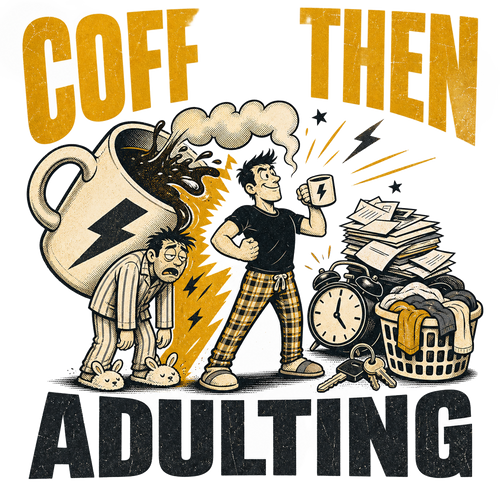 COFFEE THEN ADULTING