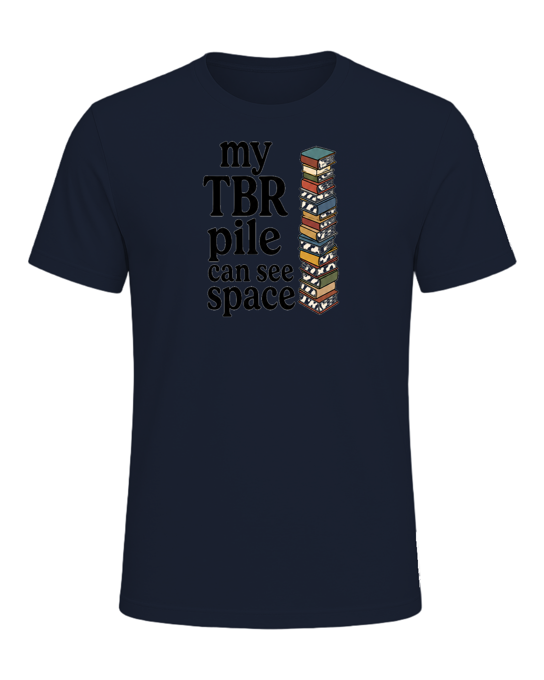 my TBR pile can see space — Navy