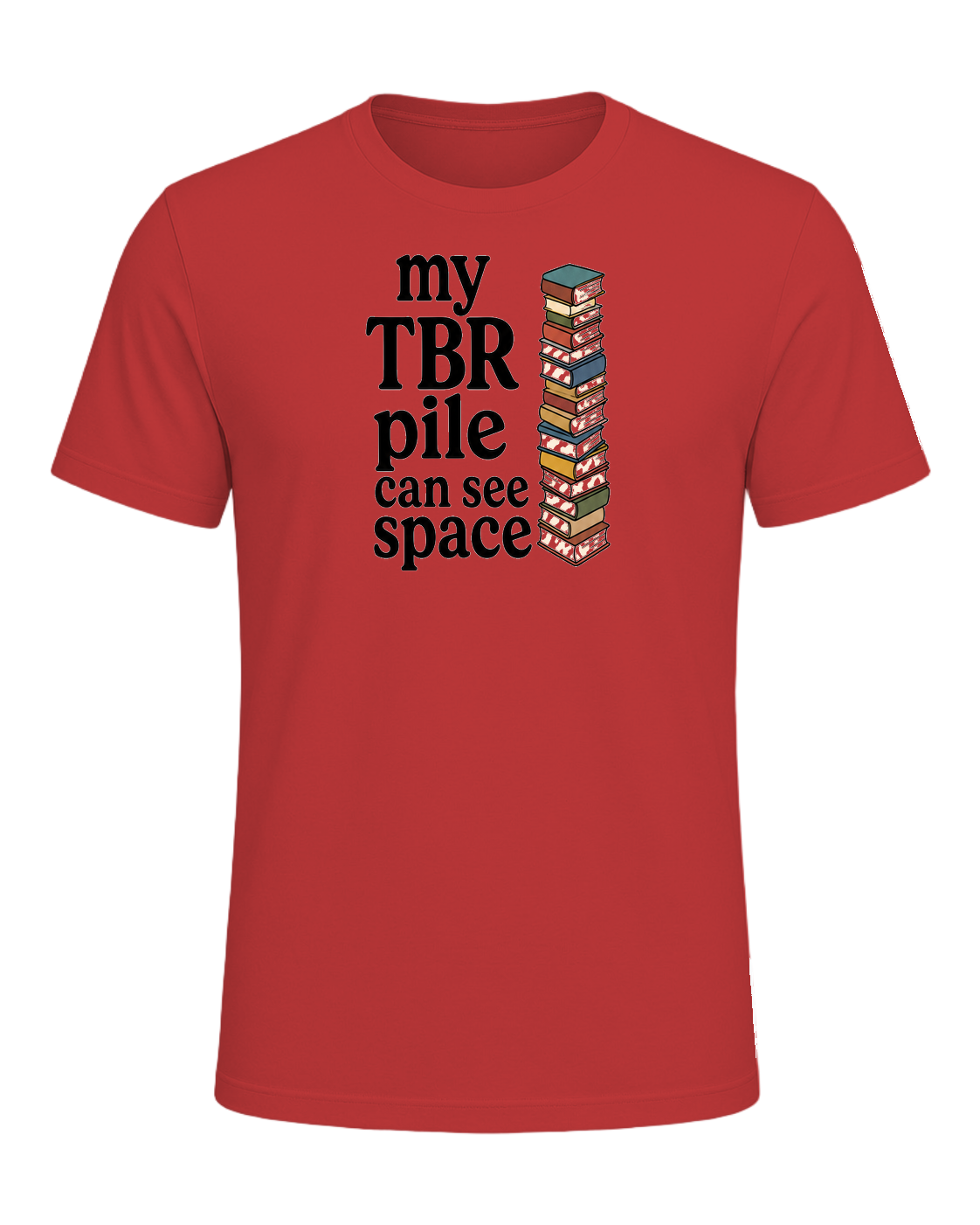 my TBR pile can see space — Red