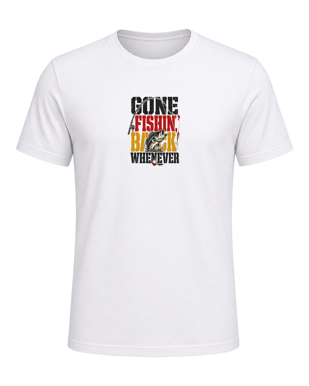 GONE FISHIN', BACK WHENEVER — White
