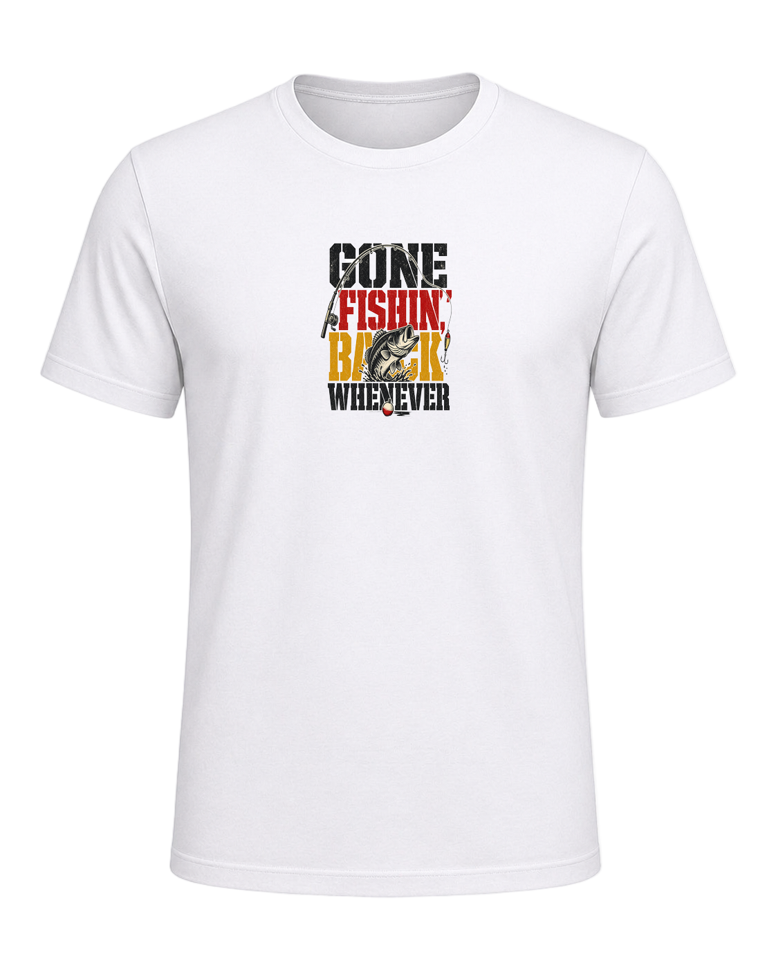GONE FISHIN', BACK WHENEVER — White