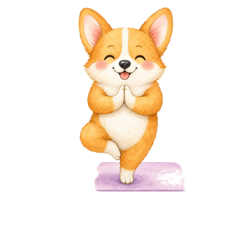 Corgi + Yoga