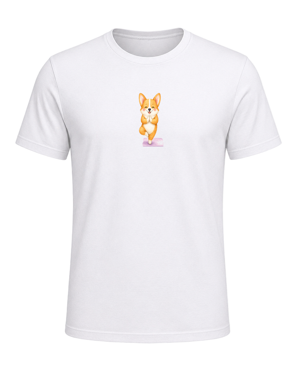 Corgi + Yoga — White