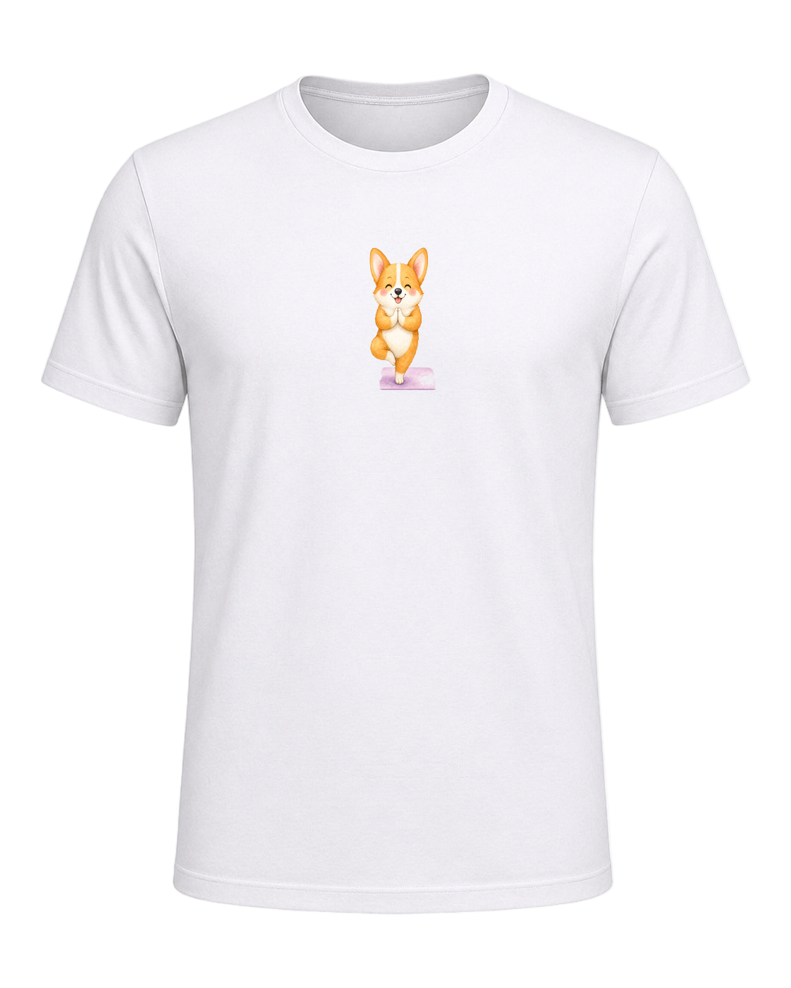 Corgi + Yoga — White