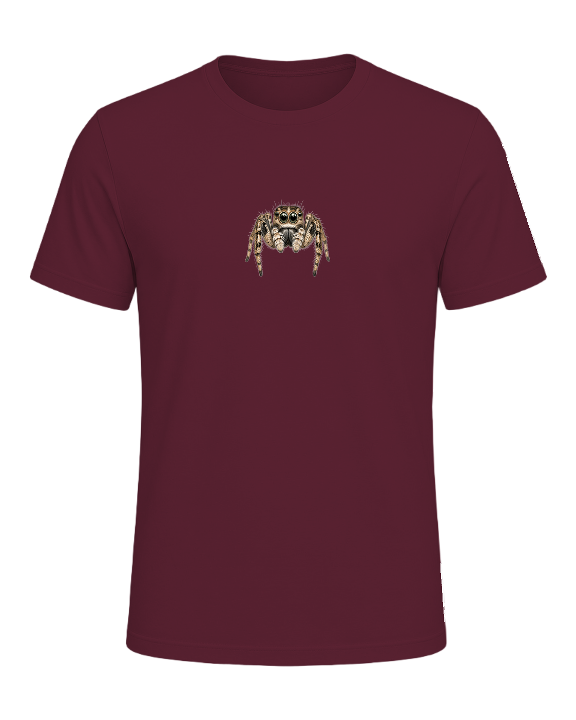 Jumping Spider Close-up Art — Maroon