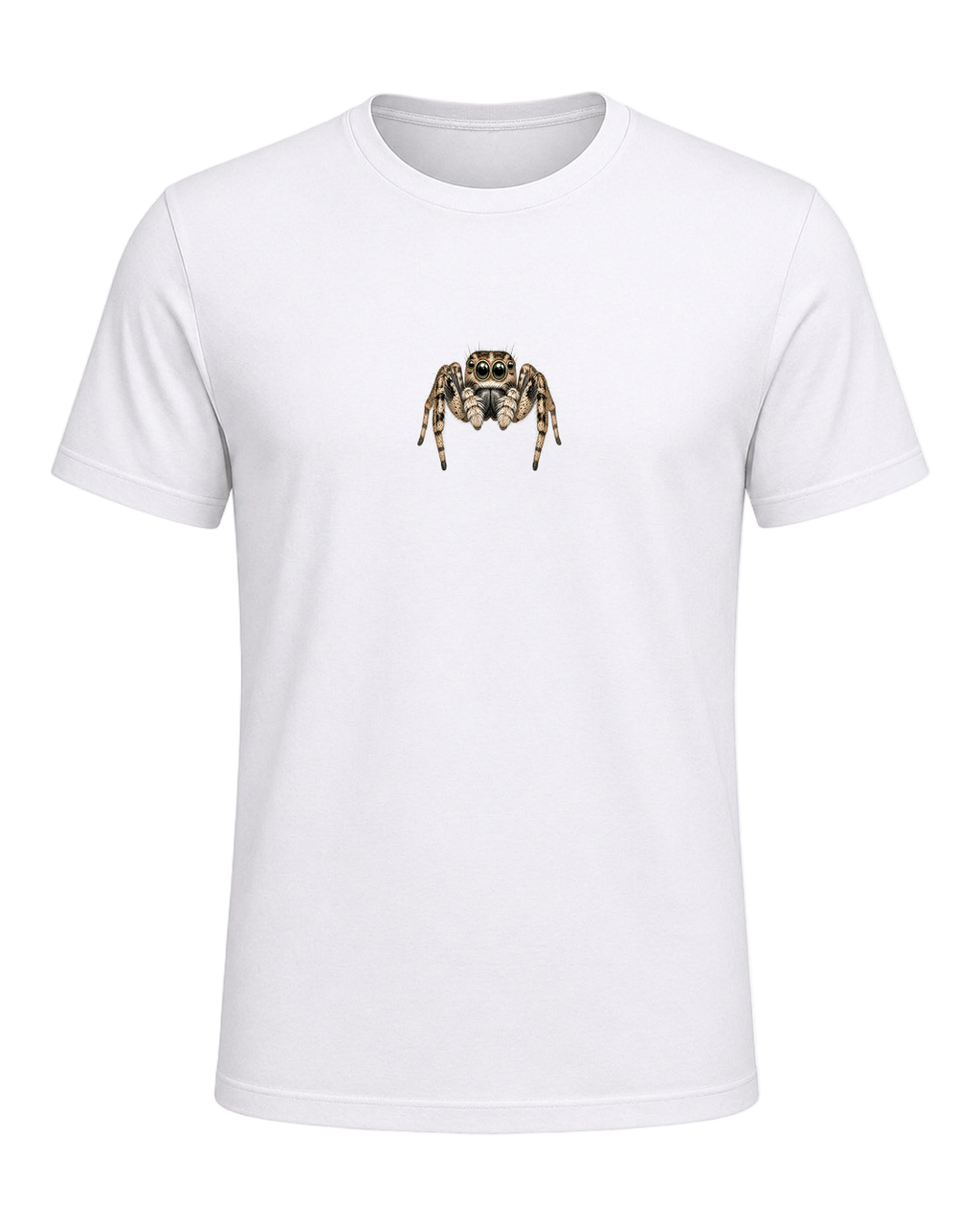 Jumping Spider Close-up Art — White