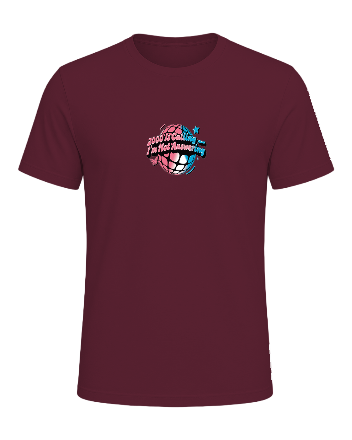 Y2K Chrome Style — Maroon