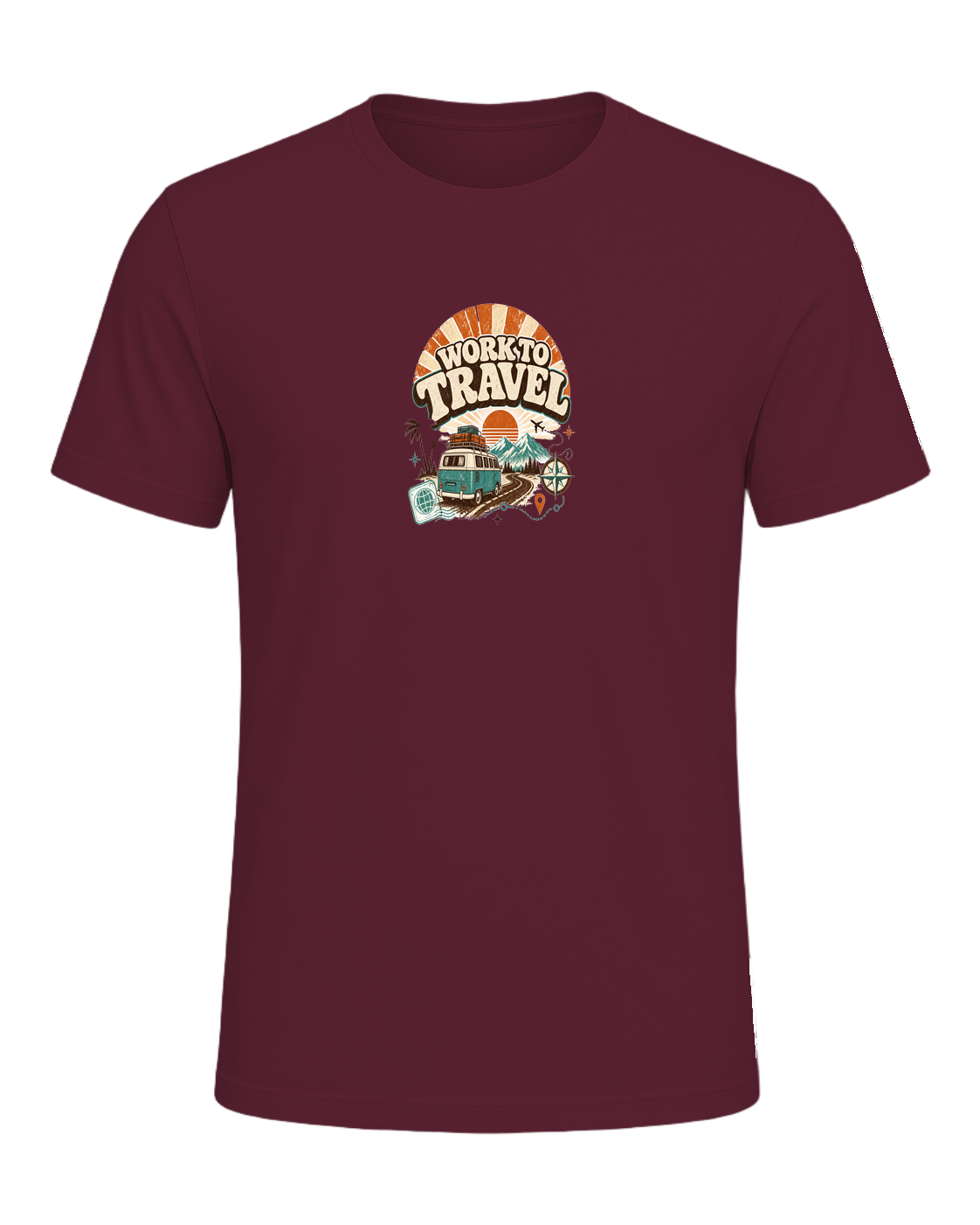 WORK TO TRAVEL — Maroon