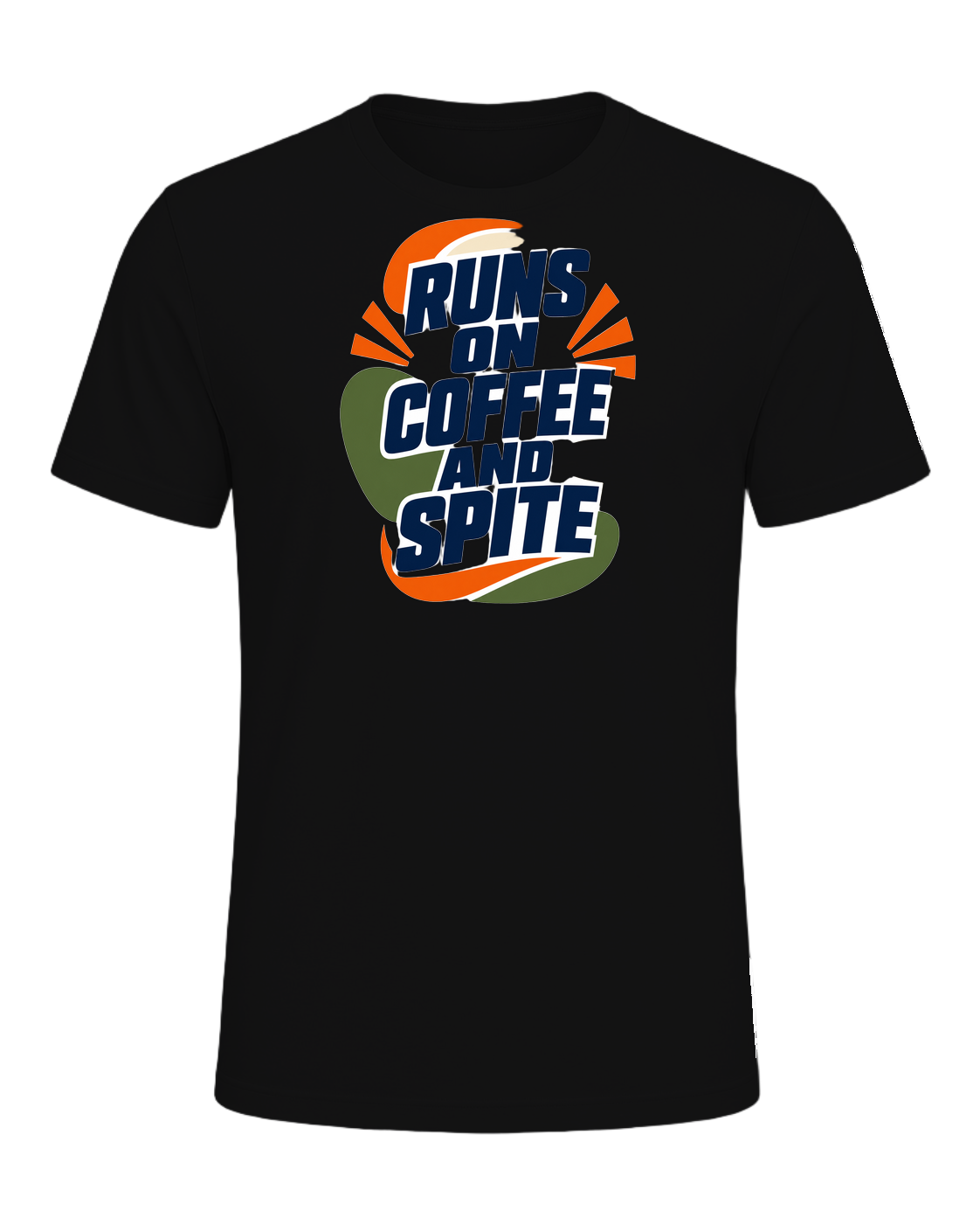 RUNS ON COFFEE AND SPITE — Vintage Black