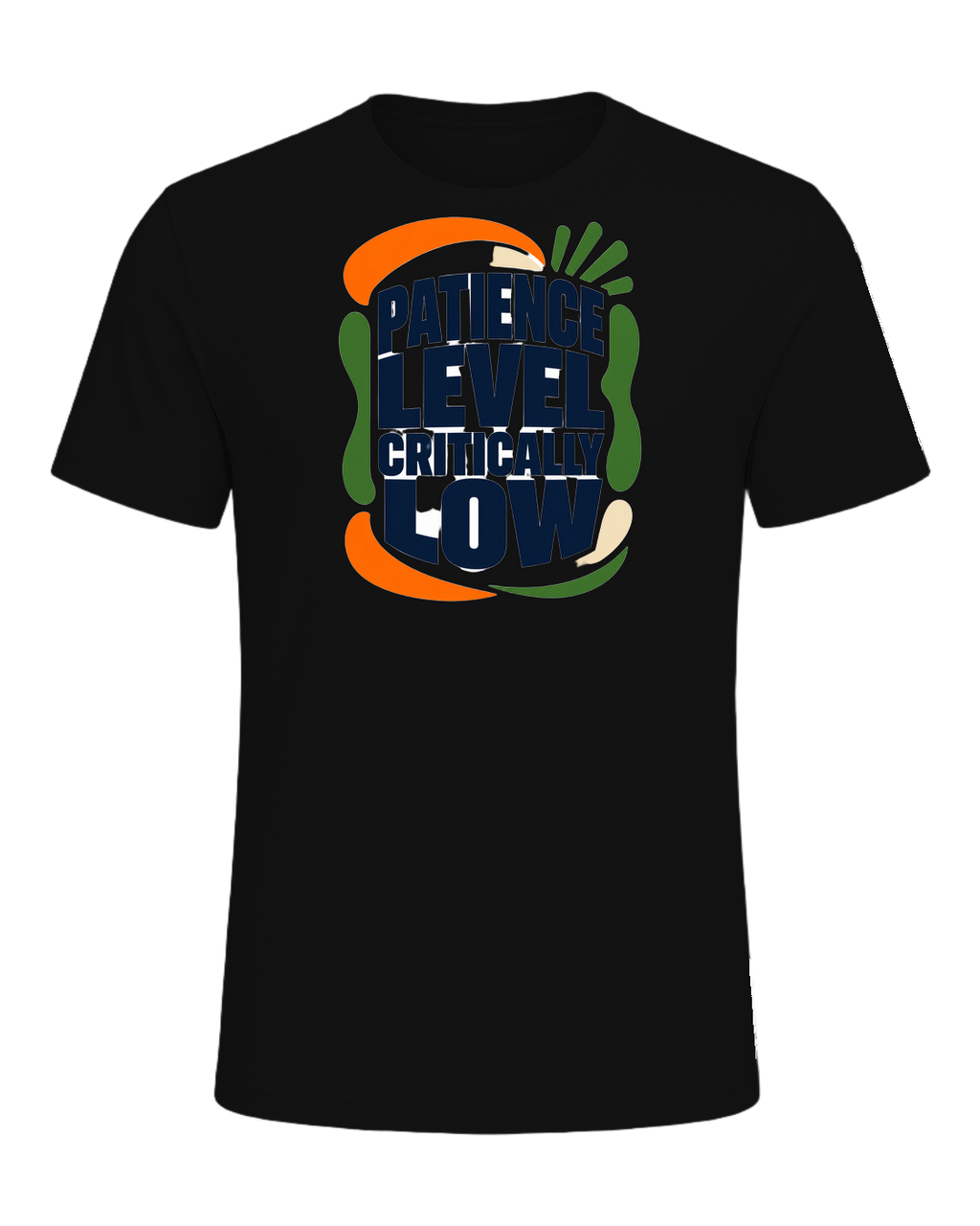 PATIENCE LEVEL CRITICALLY LOW — Vintage Black