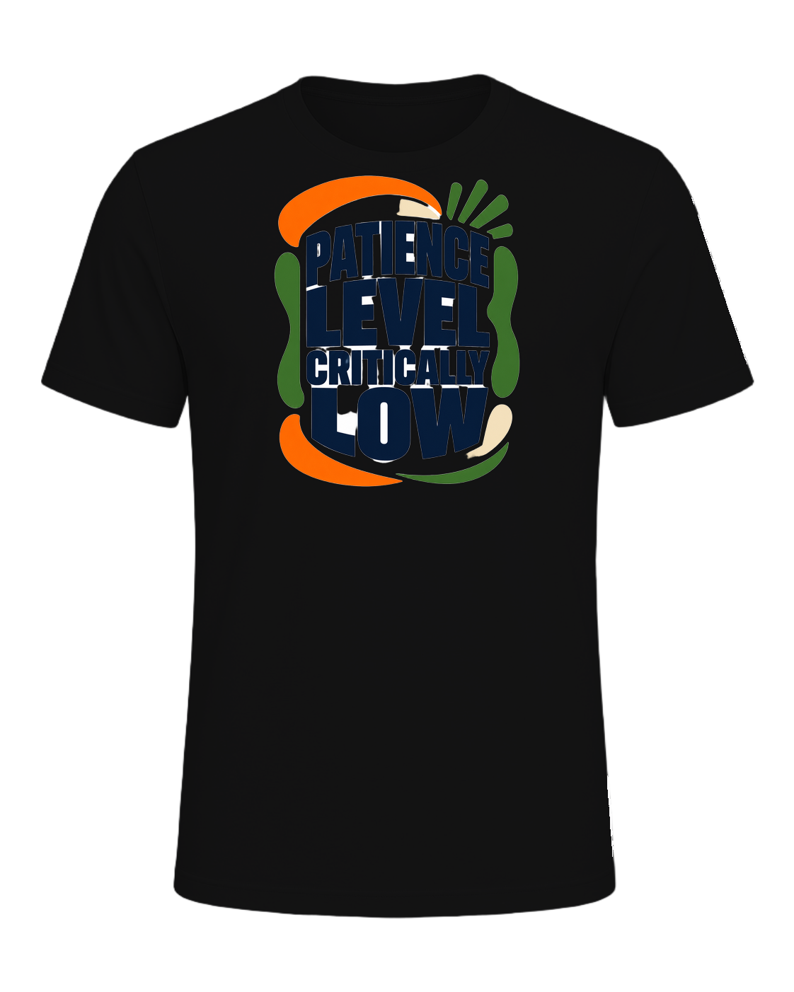 PATIENCE LEVEL CRITICALLY LOW — Vintage Black