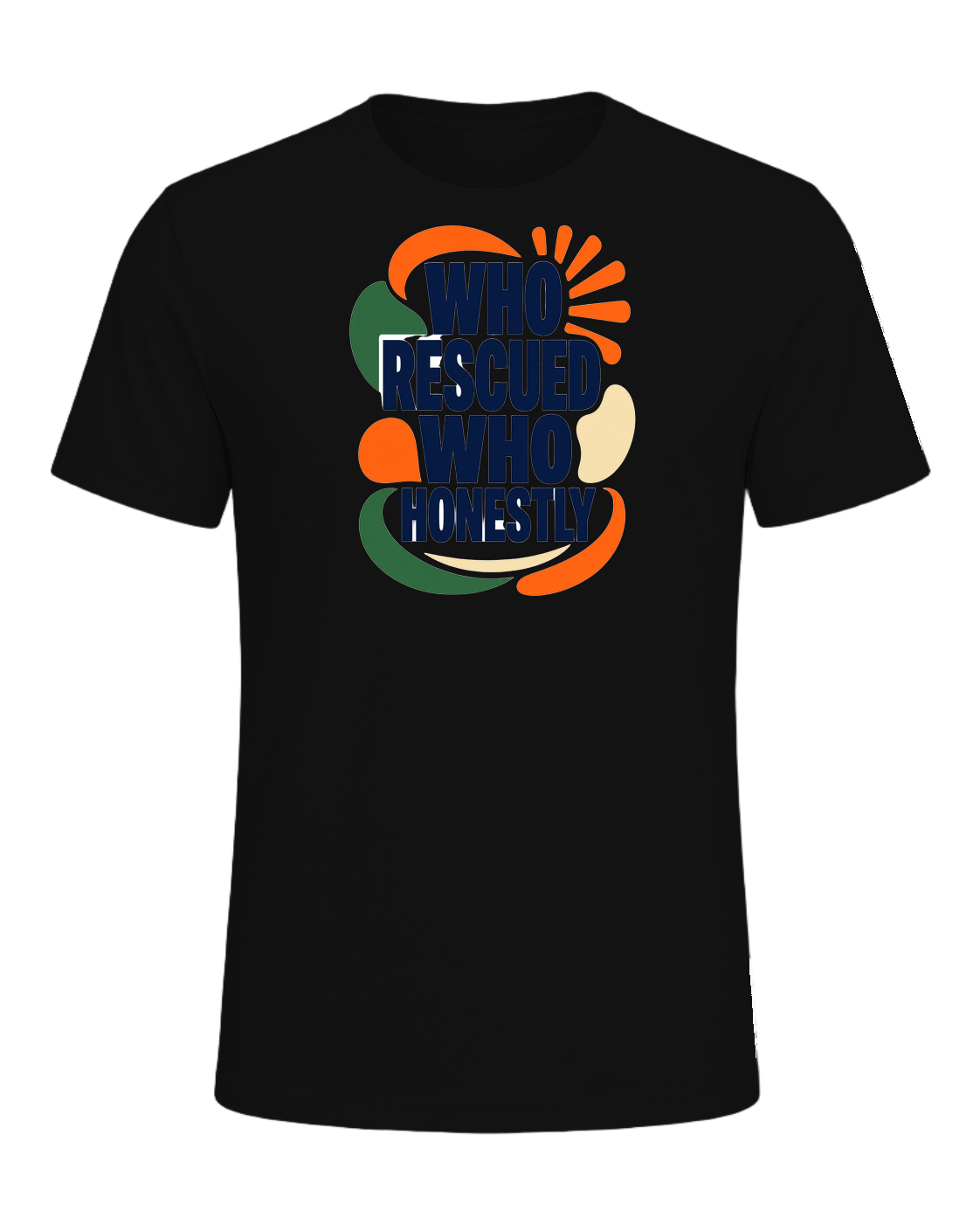 WHO RESCUED WHO HONESTLY — Vintage Black