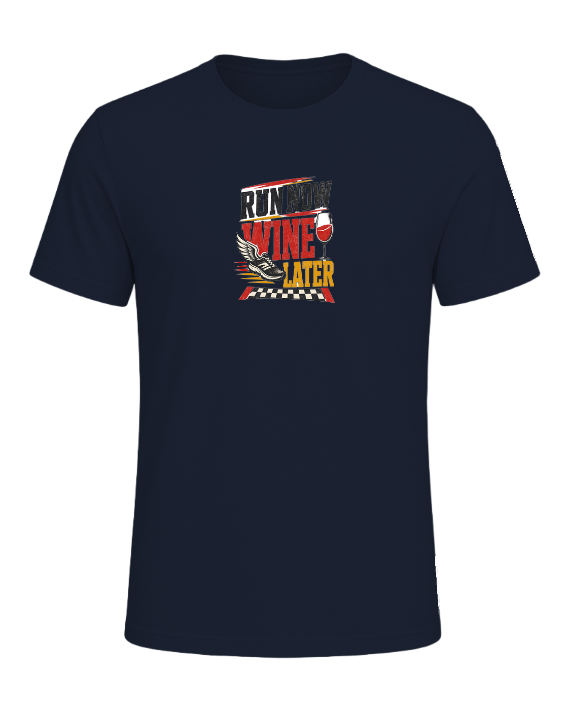 RUN NOW WINE LATER — Navy