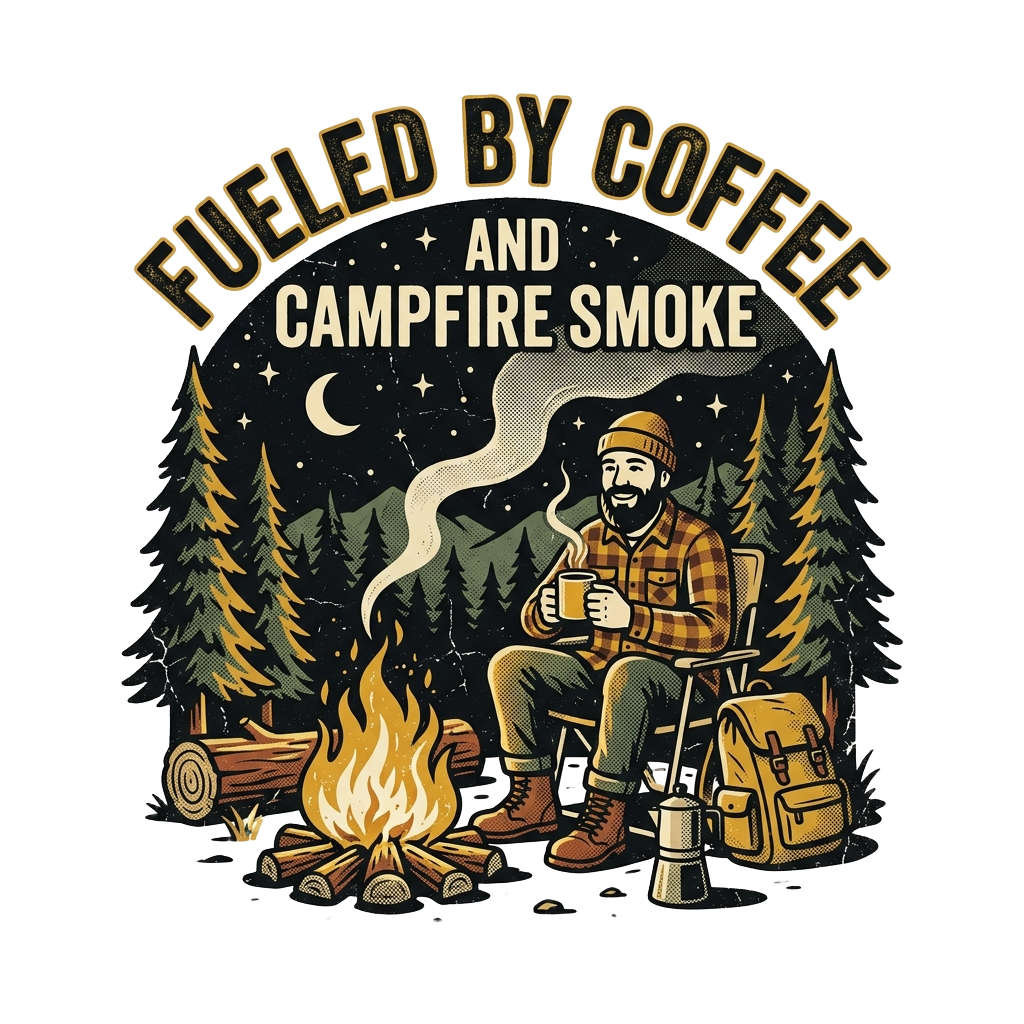 FUELED BY COFFEE AND CAMPFIRE SMOKE