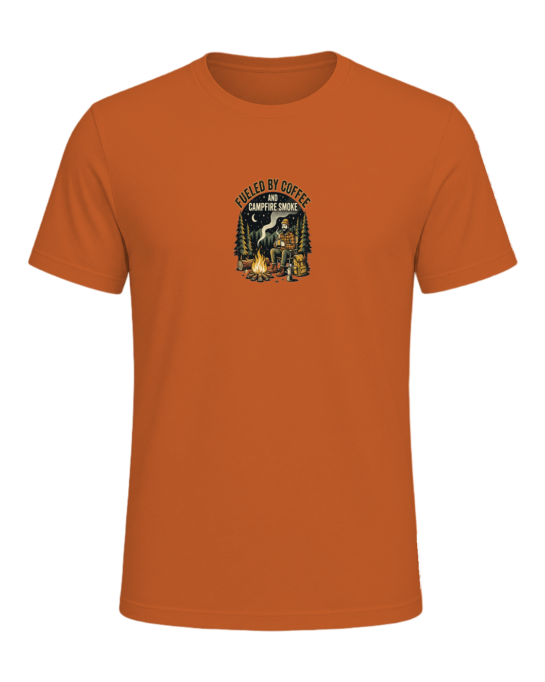 FUELED BY COFFEE AND CAMPFIRE SMOKE — Orange