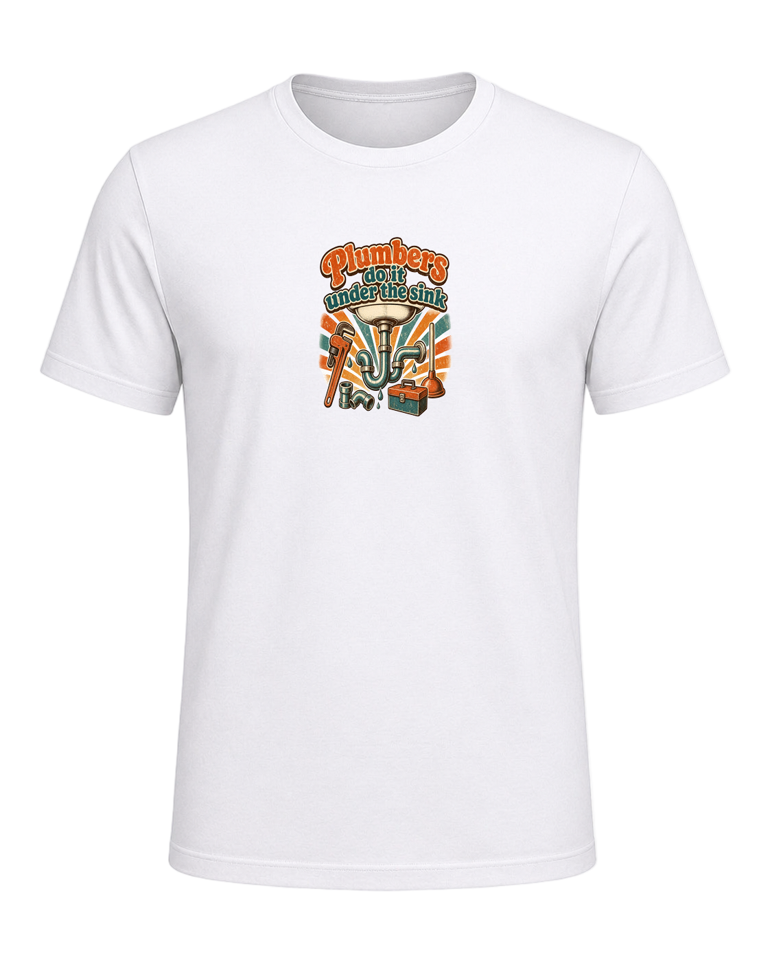 Plumbers do it under the sink — White